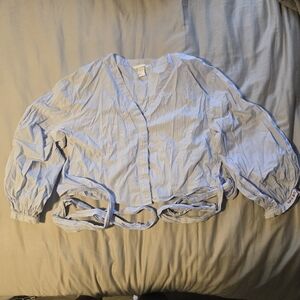 H&M Blue Striped Blouse